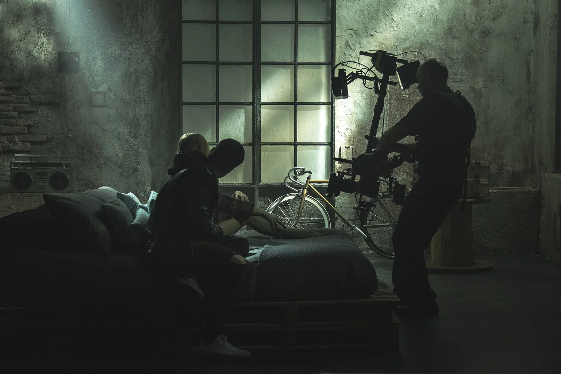 Direction — red lit interior, cinematographic still