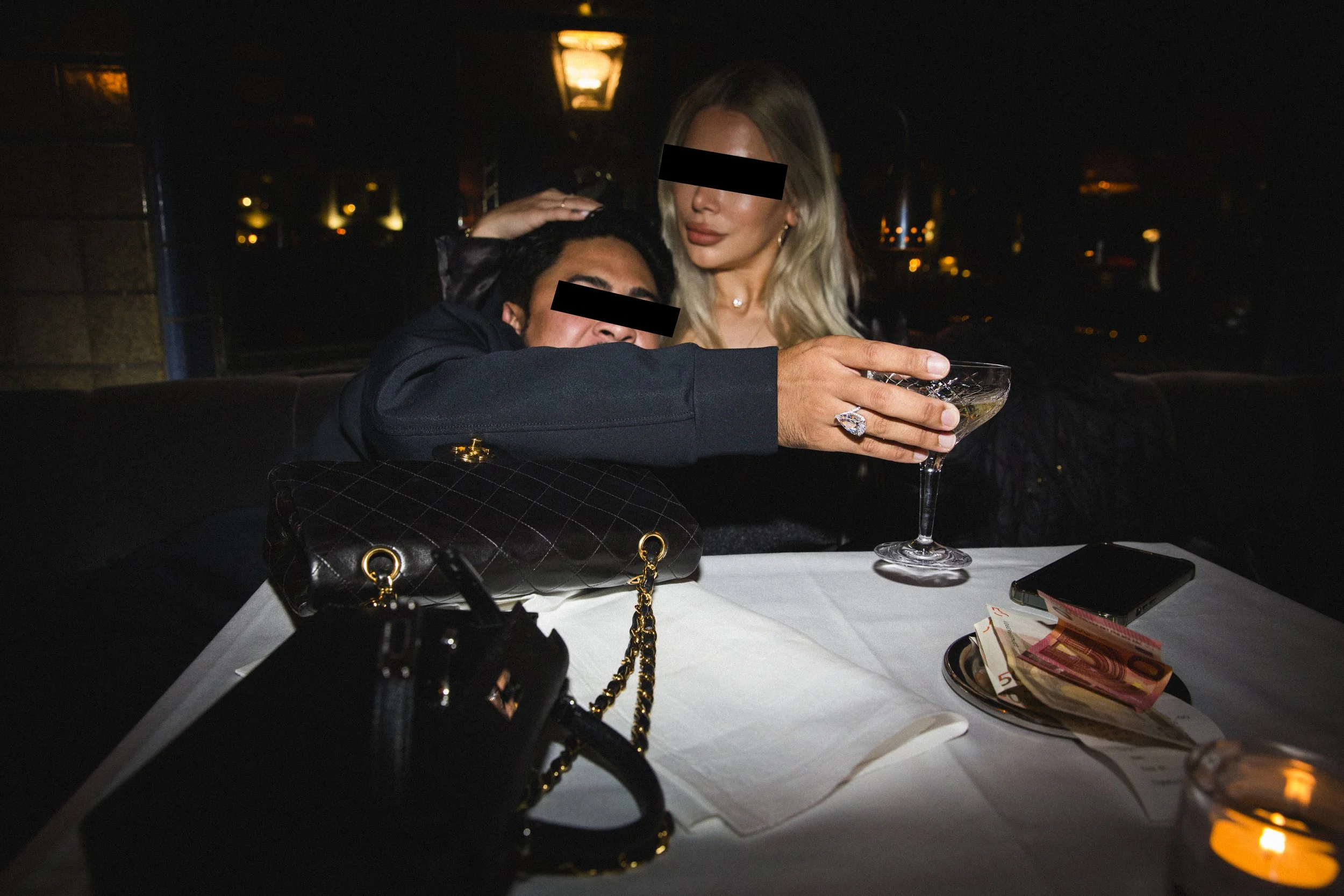 Light in the Dark — Juneo and friend, eyes covered